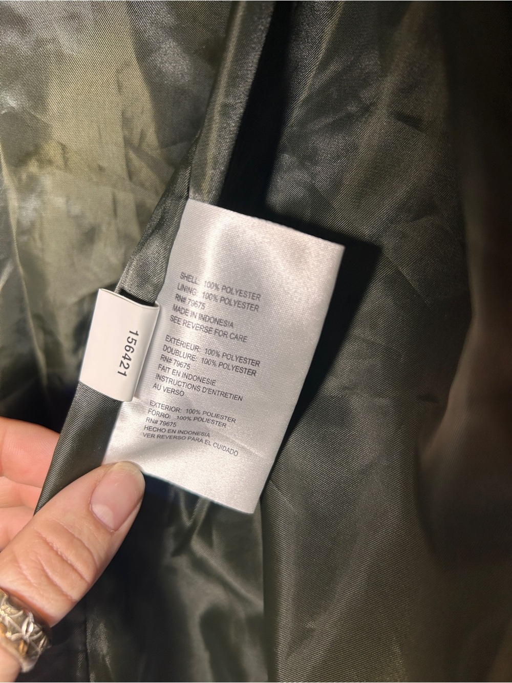 Michael Kors Women’s Olive Green Hooded Anorak Rain Jacket Utility Coat Size med - Picture 5 of 15